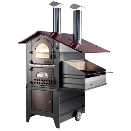 FORNO LEGNA A FUOCO INDIRETTO DA ESTERNO CON VENTILAZIONE GEMIGNANI G90 BARBECUE