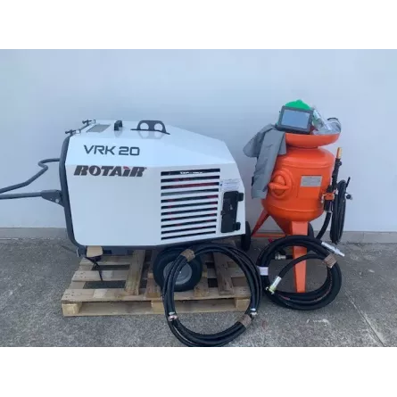 MOTOCOMPRESSORE ROTATIVO CON SABBIATRICE DA 60 LITRI