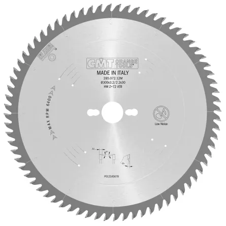 LAMA WIDIA PER TAGLIO TRAVERSO VENA LEGNO CMT 285.072.12M Ø300MM Z72