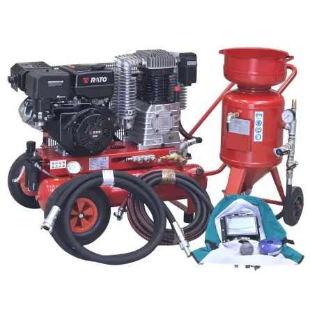 MOTOCOMPRESSORE A SCOPPIO + SABBIATRICE KIT COMPLETO