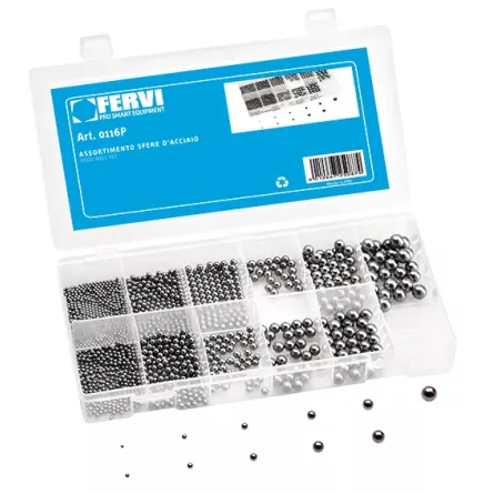 ASSORTIMENTO 430 SFERE D'ACCIAIO METRICHE FERVI 0116