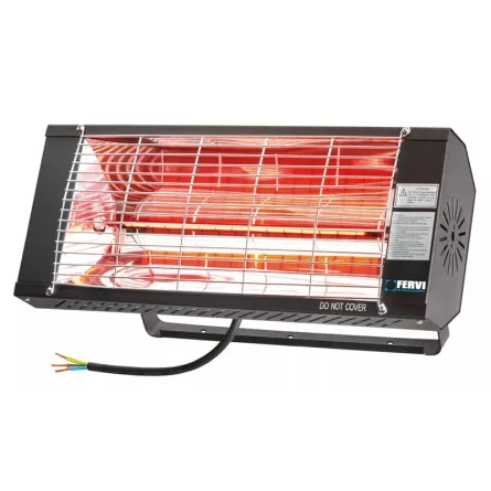 RISCALDATORE ELETTRICO A RAGGI INFRAROSSI CON SUPPORTO PER FISSAGGIO A PARETE DA 2000 W FERVI R610