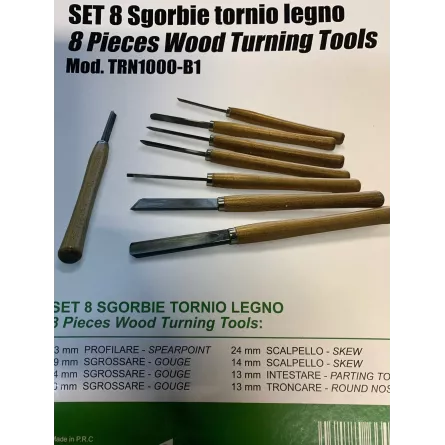 SET 8 SCALPELLI SGORBIE PER TORNIO A LEGNO CATOCCIMACCHINE