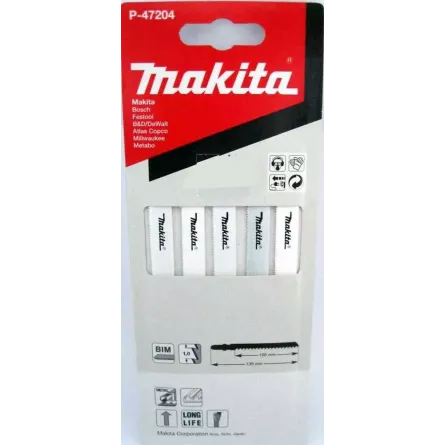 LAME BIMETALLICHE PER SEGHETTO ALTERNATIVO PER METALLO 105 MM 5 PZ. MAKITA P-47204