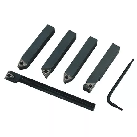 SET 5 UTENSILI CON INSERTO A PLACCHETTA PER TORNIO PER METALLO FERVI B007